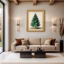 2 x ECGER Christmas Decorations Vintage Wall Art - Fir Tree Retro Print Winter Decor, Holiday Forest Art Pictures Decoration for Home, Living Room, Office (UNFRAMED, 11x14In)