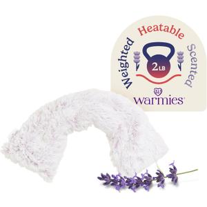 warmies Microwavable Neck & Shoulder Wrap - Heating & Cooling Plush Pad for Calming Relaxation - Weighted & Heated Neck Warmer with Scented Lavender - Microwave Heat Pad for Aches & Pain - Lavender (Marshmallow Purple)