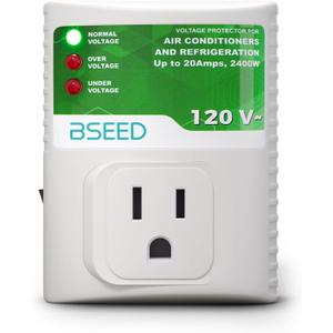 BSEED Surge Protector for Refrigerator, Wall Power Surge Protector Plug in for TV, Computer, Washing Machine, Freezer and Home Appliances, 120VAC, 20Amp, 2400Watts, 1 Pack BSEED Surge Protector for Refrigerator, Wall Power Surge Protector Plug in for TV, Computer, Washing Machine, Freezer and Home Appliances, 120VAC, 20Amp, 2400Watts, 1 Pack