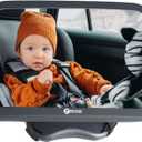 Rightcar Solutions Baby Car Mirror for Infant & Newborn | Rear Facing Car Seat Mirror | Shatterproof, Wide Crystal Clear View, Black 