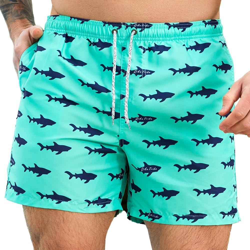 Men's Quick Dry Swim Trunks - Beach Vacation Essentials Board Shorts (Medium, W6621)