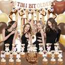 2 x Espresso Martini Decorations Kit  A Tiny Bit Older Gold Brown Glitter Banner, Cake Topper Balloons Backdrop for Women's Birthday, Bachelorette & Bar Cocktail Themed Party