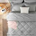 CozyLux King Size Comforter Set Light Grey - 7 Pieces Bed in a Bag King, Luxury Soft Bed Set for All Seasons, Bedding Set with Down Alternative Comforter, Sheets, Pillowcases & Shams