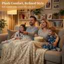 Faux Fur Throw Blanket, Ultra Plush Reversible Couch Blanket with Wave Texture, Cozy Warm Fluffy Decor for Living Room & Bedroom, Dorm, Gift for Women Men, Size: Twin(60" x 80")