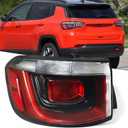 Huray Left Outer Tail Light Fit for Jeep Compass 2021-2024 LH | Halogen Taillight Rear Brake Lamp Assembly OE Style Accessory Replacement for CH2804124 (Driver Side)