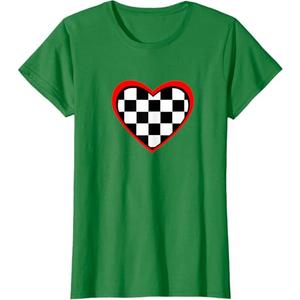 Racing Checkered Flag Heart Race Car T-Shirt