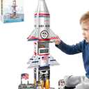 Magnetic Tiles Space Rocket Set,46 PCS Magnetic Building Blocks for Kids 3+, STEM Learning Toys, Safe & Durable Creative Construction Play, Gift for Boys & Girls