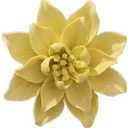 AMERRY Ceramic Flower Wall Art, Artificial 3D Flower Wall Art, Handmade 3D Wall Art Hanging Sculpture, Porcelain Flower Wall Decoration for Home Office Decor (Yellow,Magnolia,3.54")