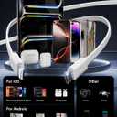 Retractable USB C Charger Wall Plug with 35.5in/90cm Type C Cables Cords,40W Fast Charging Foldable Block Multi Charger for All Devices for iPhone 17/16/15/14/13/12,iPad,Galaxy,Pixel
