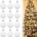12 Pcs White Christmas Balls - 1.96 Inch Hanging Decorations for Xmas Tree & Festival Decor