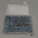 Pocket Hole Screws Assortment Kit, 380Pcs in 4 Sizes #8 x 1, 1-1/4", 2", 2-1/2", Coarse Thread Wood Screws with Square Drive, Zinc Plated Pocket Screws, Self Tapping, Drive Bit Included