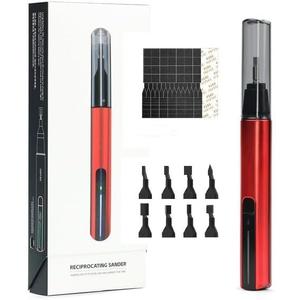 Reciprocating Sander,USB Quick Charging Sanding Pen With 8pcs Sanding Head,Self-Adhesive Sandpaper Pre-cut mesh 134pcs (ESA)