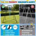 Swing Stand Frame with Sensory Swing Pod Chair, Heavy-Duty X-Shaped Sensory Swing Stand for Kids, Indoor & Outdoor Autism X-Shaped Swing Frame, 330LBS Capacity for Home Backyard Park
