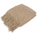 PAVILIA Tan Taupe Knit Throw Blanket for Couch, Twin Bed, Soft Knitted Farmhouse Sofa Throw for Living Room, Lightweight Decorative Fall Blanket for Chair, Outdoor Textured Boho Blanket, 60x80