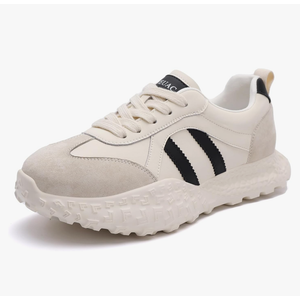 Platform Fashion Sneakers for Women Suede Patchwork Casual Lace Up Tennis Shoes Comfortable Non-Slip Women Walking Shoes Size 9