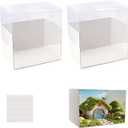 2Set Diorama Box Diorama Supplies Cardboard Diorama Kit Project Box with Transparent Lid, Display Box for School Project, 11.8 x 8.7 x 8.3 Inch