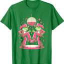 Funny Frog In Pink Cowboy Costume Disco Dance 60s 70s Party T-Shirt (Small, Green)