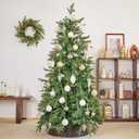 DN DECONATION Christmas Ball Ornaments Set of 12  3.14 White & Gold Vintage Glass Ornaments with 3D Surface, Elegant Glass Christmas Decorations for Tree, Holiday Winter Dcor & Parties