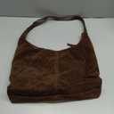 Suede Shoulder Bag for Women Suede Purse Boho Bags Slouchy Tote Bag Satchels Trendy Crescent Crossbody Bag Handbag Coffee Brown