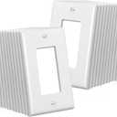 CML Mid-Size Decorator Wall Plates, 20 Pack Electrical Outlet Receptacle Covers, 1-Gang Switch Plates, Midway Size 3.18 x 5, Impact Resistant, Gloss Finish, White