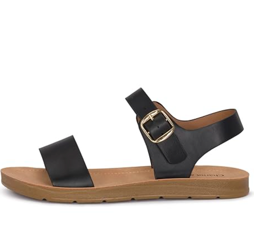 Kid's  Single Band Strappy Ankle Buckle Fashion Flat Sandals, Size 5