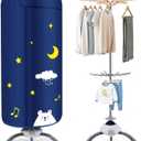 Portable Clothes Dryer, 900W Fast Drying & Large Load Capacity for Laundry and Shoes - Compact Mini Dryer Machine for Travel, Apartments, RV, Dorm Blue Polar Bear