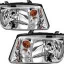 AUTOSAVER88 Headlights Compatible with 1999 2000 2001 2002 2003 2004 2005 Jetta Mk4/Bora Models only Headlamp Chrome Housing Clear Lens (Do Not Fit Models Made Before May 1999/MK5 2005 Models)