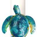 Turtle Paper Towel Holder Summer Beach Paper Towel Holder Stand with Round Cute Sea Turtle Kitchen Towel Holder Counter Bathroom Decor Coastal House Decor Gifts for Home (Blue)