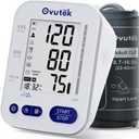 Ovutek Blood Pressure Monitors for Home Use: Large BP Cuff with 240 Memories for 2 Users, Upper Arm Blood Pressure Machine, Accurate BP Monitor with Batteries Type-C Cable (White)