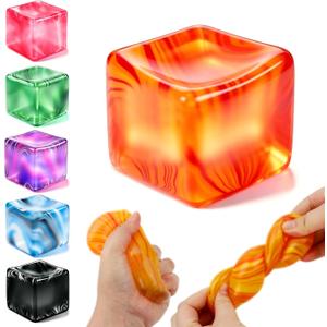 2 x Slow Rising Stress Cube Large Squishy Fidget Toys for Anxiety Relief Soft Sensory Squeeze Toys for Kids Adults Stress Balls Gift for Focus Classroom Prizes Party Favors