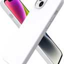 ORNARTO Compatible with iPhone 14 Case 6.1, Slim Liquid Silicone 3 Layers Full Phone Covered Soft Gel Rubber Case Protective Phone Cover 6.1 Inch-White