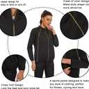 LAZAWG Women Sauna Suit Sweat Shirt Long Sleeve Sweat Jackets for Fitness Gym Running Exercise Slimming (Small, Black-5151)