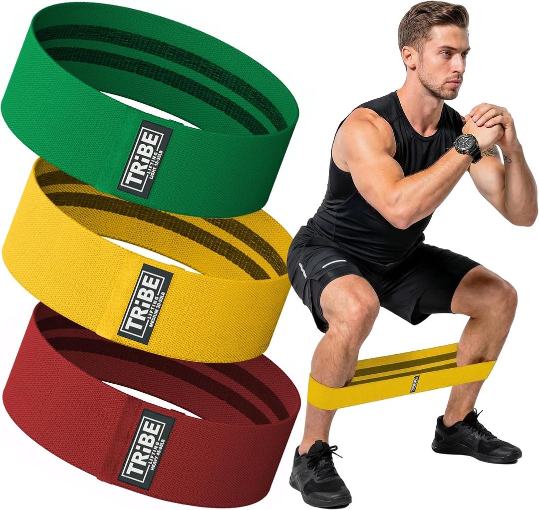 Fabric Resistance Bands for Working Out, 3-Pack for Legs and Glutes