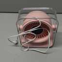 KIMMOO Rechargeable USB Desk Fan, Quiet Table Fan with Turbo Airflow, 100 Speeds, Digital Display, 90 Rotating, Small Battery Desktop Fans for Bedroom Home Office Travel, Pink