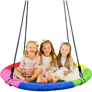 Tree Swing,Saucer Flying Swing 40 Inch for Kids,900D Oxford Waterproof, 900lbs Weight Capacity,with Adjustable Hanging Straps, for Backyard, Playground, and Camping, Gifts for Kids (Multicolor)