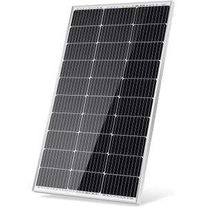 Traver Force 100W 12V 10BB Monocrystalline Solar Panel, Up to 25% High Efficiency Module with Grade A+ Cells, Waterproof for RVs, Motorhomes, Cabins, Marine, Boat
