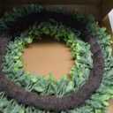 24 Inch Artificial Boxwood Wreath Spring Summer Wreath Faux Greenery Wreaths for Front Door Outside Wall Window Porch Farmhouse Garden Wedding Party Home Decor
