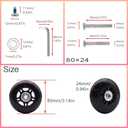 4 Pcs Luggage Suitcase Replacement Wheels 80x24mm Wear-Resistant Luggage Wheels Rubber Rotating Wheel Low Noise for Trolley Travel Case Carry-on Roller Bag (SXL/80x24mm)