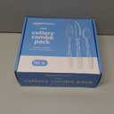 Amazon Basics Disposable Clear Assorted Cutlery Set, Premium Quality, 192 Count, Large Combo Pack Forks, Spoon and Knives