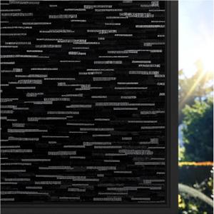 rabbitgoo Blackout Window Film, Sun Blocking Privacy Film for Room Darkening, Removable Black Out Vinyl Cover Tint for Home Day Sleep, Anti-UV Frosted Glass Clings, Black, 17.5 x 78.7 Inches