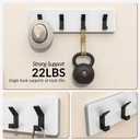 Coat Rack, Clothes Wall Mount Rack, Heavy Duty Wooden Hooks Rack, Wall Coat Hanger for Jackets, Hats, Bags, Umbrellas(White)