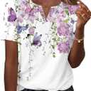 LOMON Womens Short Sleeve V Neck T Shirts Summer Tops Basic Tees Business Casual Blouses Trendy Fashion Clothes