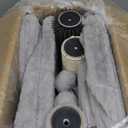 Cat Tree 32 Inches Small Cat Tower with Large Hammock Dia 15.7,Self Groomer, Fully Scratching Post, Removable Top Bed and Wide Hideway Condo for Indoor Cats-Gray
