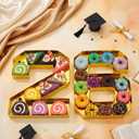 2 Pcs 10" 26 Graduation Number Fillable for Charcuterie Cardboard Charcuterie Letters 2026 Large Number Shaped Food Tray Candy Box for Chocolate Candy School Congrats Grad Party Supplies(Gold)