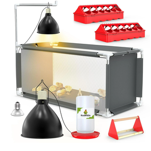 10.6 ft³ Chicken Brooder Box Starter Kit – Durable Stainless Steel Frame & Breathable Oxford Fabric, Includes 75 W Heat Lamp, Chick Feeder & Water Set, Ideal for Chicks, Ducklings, and Quail