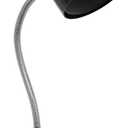 Simple Designs LD1015-BLK Flossy Organizer Desk Lamp with Charging Outlet and Lazy Susan Base, Black