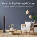 Comfort Zone 32-Inch Oscillating Tower Fan Ultra-Slim Bladeless Design with 3 Speeds, 90 Wide Oscillation & Built-in Carry Handle Quiet Portable Standing Fan for Bedroom, Home, or Office, Black