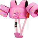HeySplash Swim Vest for Kids, Toddler Pool Floaties Fit 13-30 Lbs, Baby Arm Floaties with Crotch Strap, Swim Jacket Water Wing Arm Band, Puddle Beach Boat Jumper Girl Learn to Swim, S Size, Pink Starfish