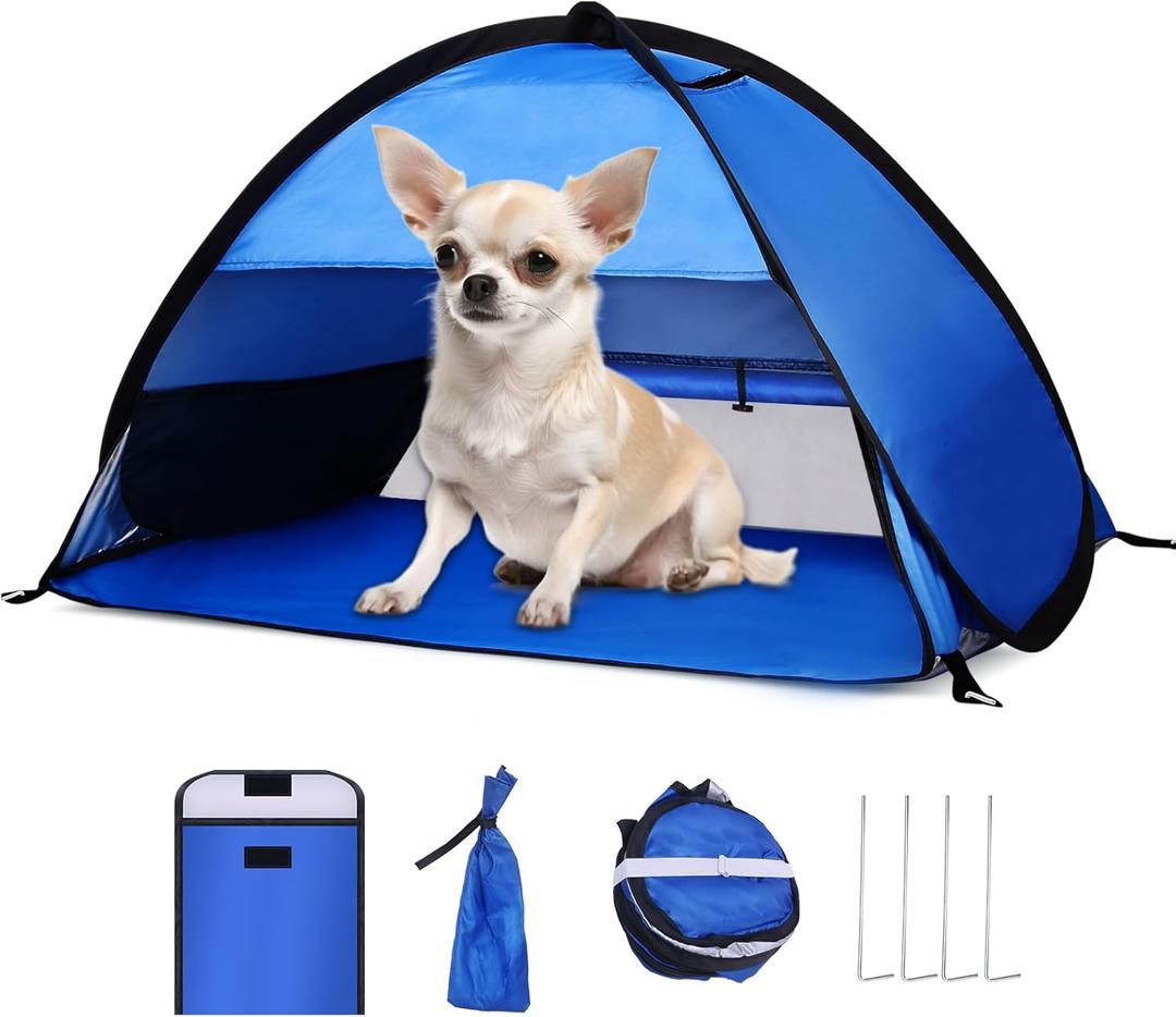 Beach Sun Shelters, Instant Sun Shade Canopy Head PopUp Canopy Automatic Shade Tent for Camping, Portable Windproof Waterproof with Mobile Phone Stand with Tent Nails, with Breathable Mesh, 80cm (Blue-Breathable-31.5in)