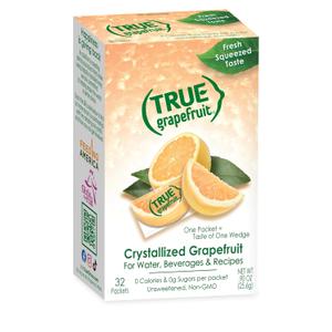 True Grapefruit 32ct (Pack of 1) - Water Enhancer - Bulk Dispenser - 0 Calorie Drink Mix Packets For Water - Sugar Free Grapefruit Flavoring Powder Packets (EXP 03/27/29)